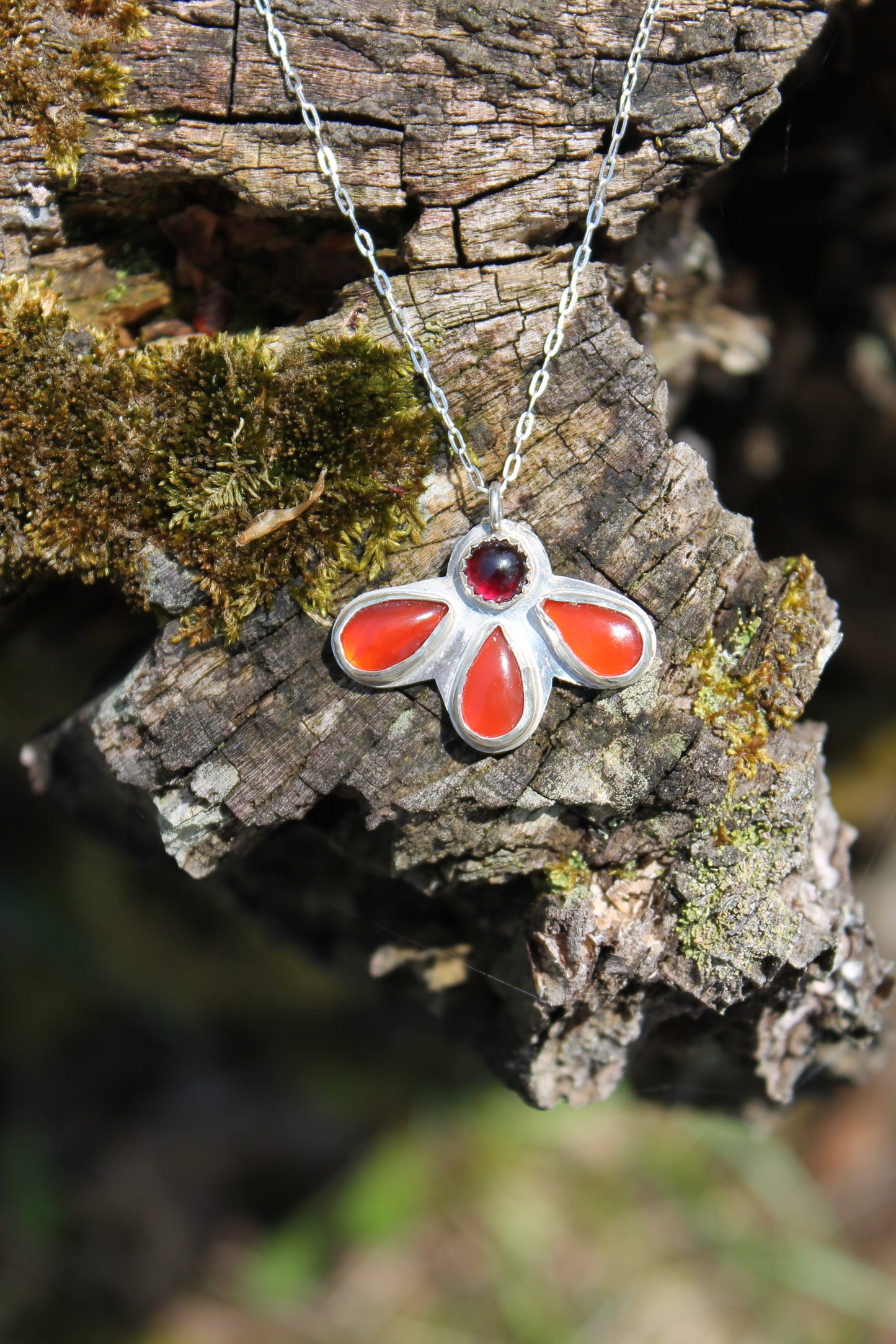 Garnet Bloom Necklace