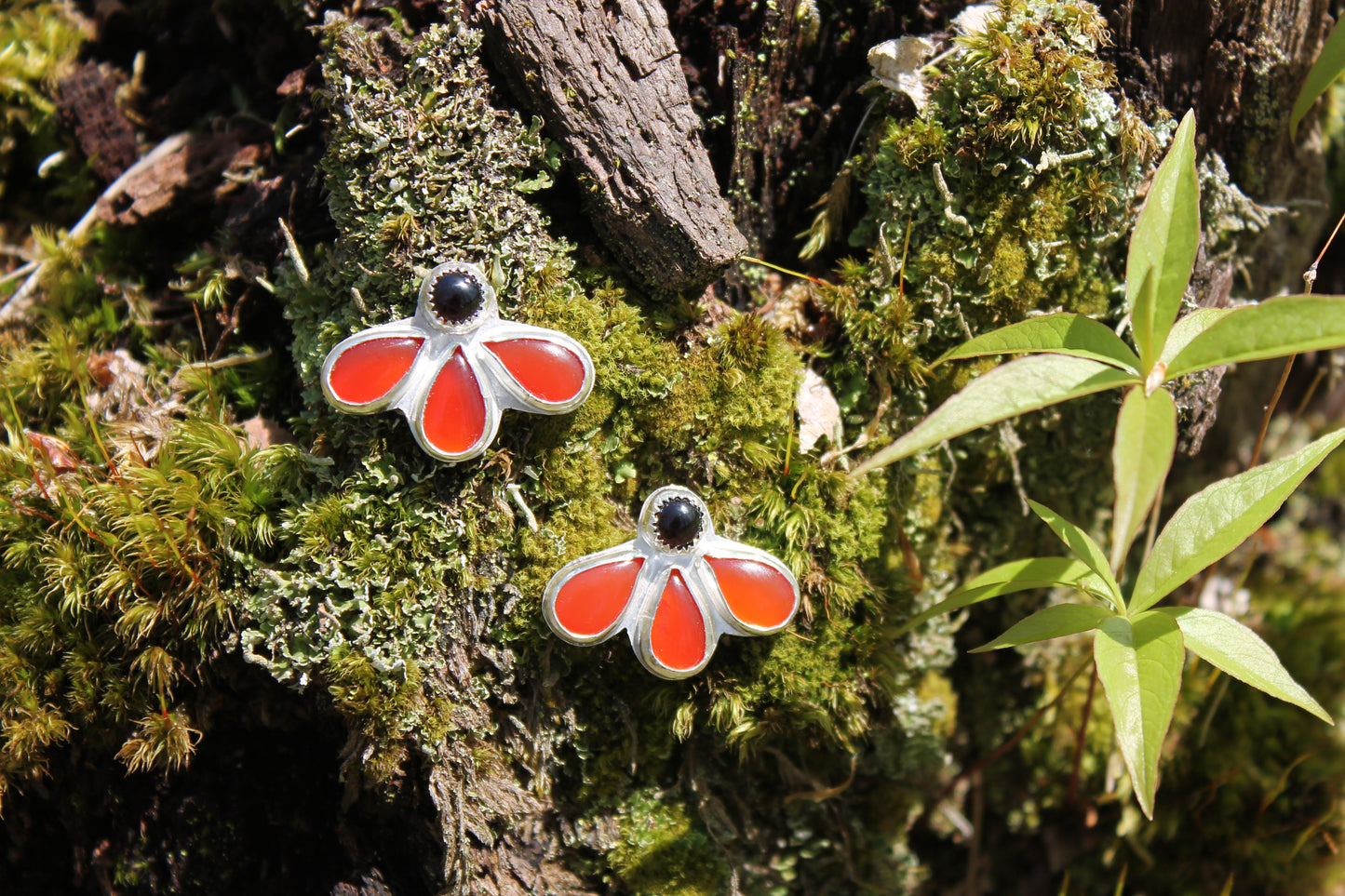 Garnet Bloom Earrings