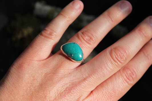 Pyrite Turquoise Ring